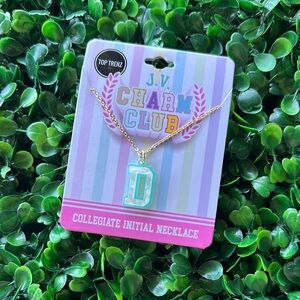 Gold and Blue Initial Necklace for Kids